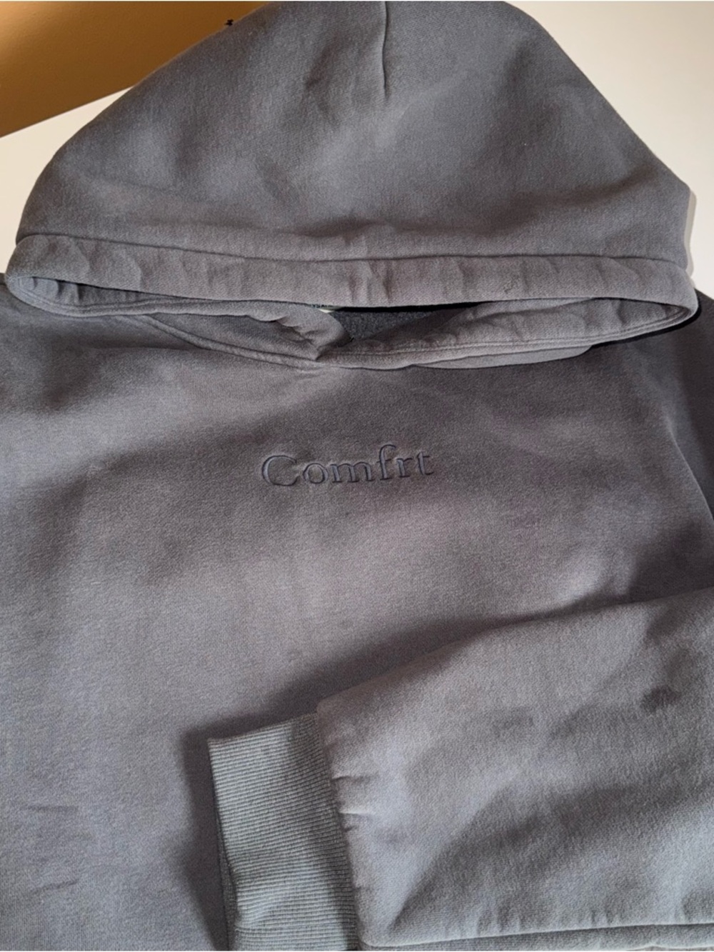 Comfort Embroidered Pullover Hoodie - Gray